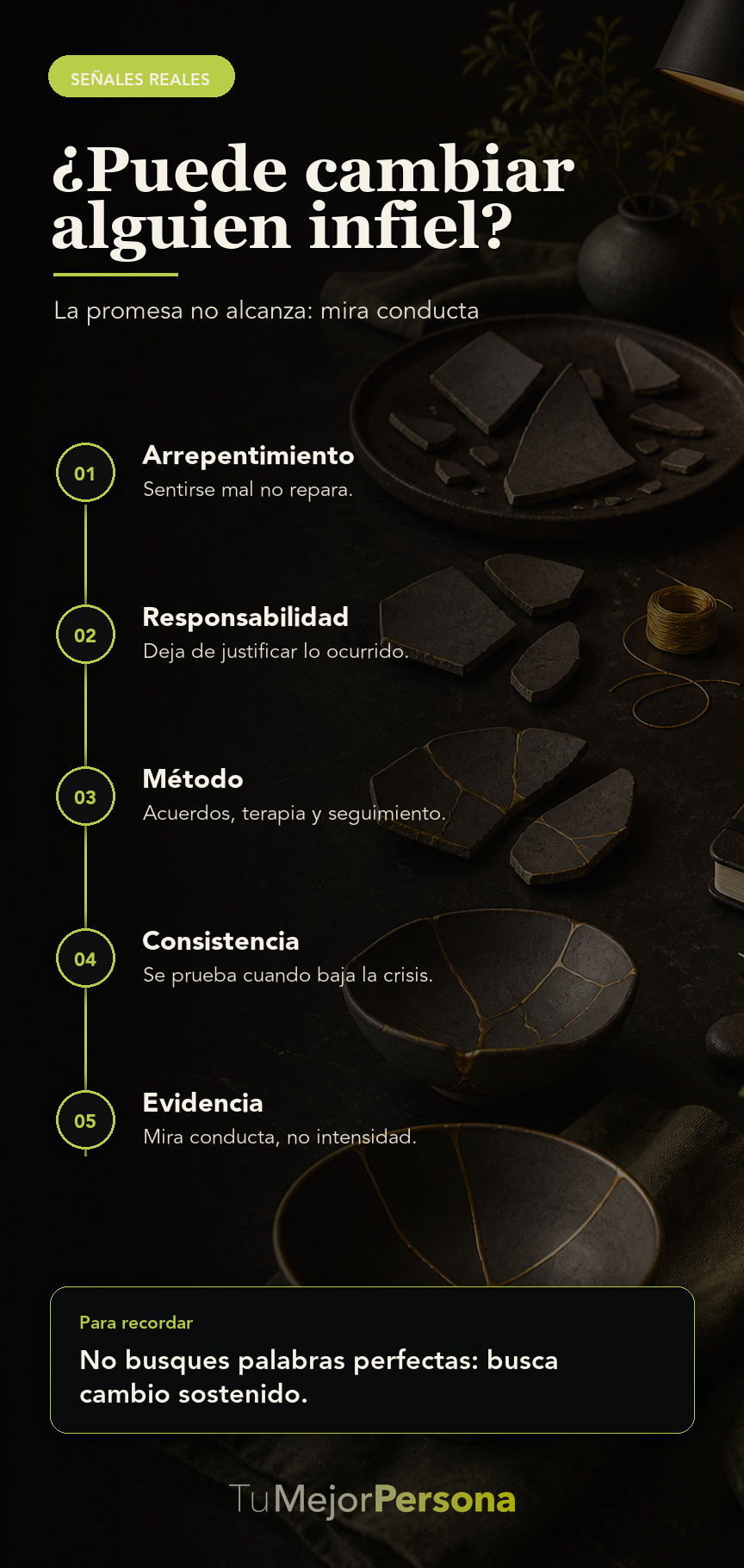 Infografía de Tu Mejor Persona: Puede cambiar alguien infiel